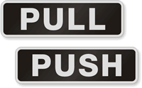 Pull Push Signs Set for Door Horizontal