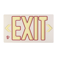 White w/Red Molded Photoluminescent Exit Sign