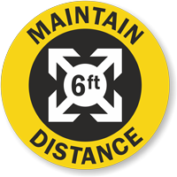 6ft. - Maintain Distance Hard Hat Decal