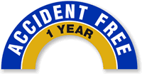 Accident Free 1 Year  Hard Hat Decals