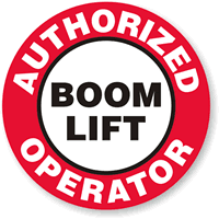 Boom Lift Operator Hard Hat Decals