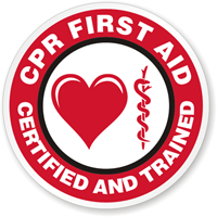 CPR First Aid Trained Hard Hat Decal