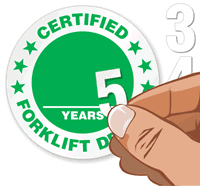 Certified Forklift Driver Years Hard Hat Stickers