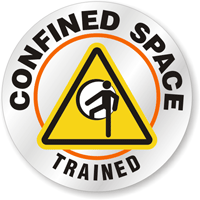 CONFINED SPACE TRAINED Hard HAT DECAL
