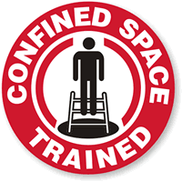 Confined Space Trained Hard Hat Labels