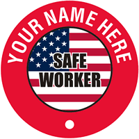 Custom Name Around USA Flag