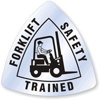 Forklift Safety Trained Hard Hat  Decals