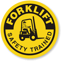 Forklift Safety Trained Hard Hat Labels