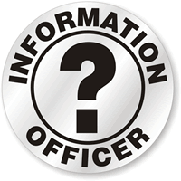 Information Officer Hard Hat Stickers