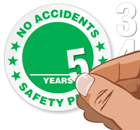 No Accidents Years Safety Pays Hard Hat Stickers