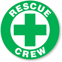 Rescue Crew Hard Hat Labels