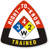 Right To Know Trained Triangle Hard Hat Decal