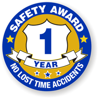 Safety Award Years Hard Hat Labels