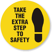 Take Extra Step Safety Hard Hat Labels