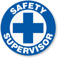 Safety Supervisor Hard Hat Labels
