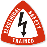 Electrical Safety Trained Triangle Hard Hat Decal