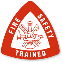 Fire Safety Trained Triangle Hard Hat Decal