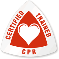 Certified Trained CPR Triangle Hard Hat Decal