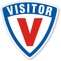 Visitor Triangle Hard Hat Decal