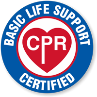 CPR Basic Life Support Certified Hard Hat Decals