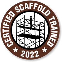 CERTIFIED SCAFFOLD TRAINED (Select Year) Hard HAT DECAL