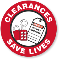 Clearances Save Lives Lockout Hard Hat Decals
