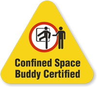 Confined Space Buddy Certified Hard Hat Decals
