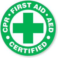 CPR First Aid AED Certified Hard Hat Decals
