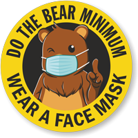 Do The Bear Minimum - Wear a Face Mask Hard Hat Decal