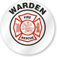 Fire Rescue Warden Hard Hat Decals