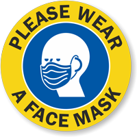 Please Wear a Face Mask Hard Hat Decal