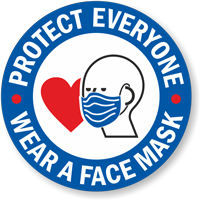Protect Everyone - Wear a Face Mask Hard Hat Decal