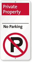 Premium Private Property No Parking Sign with Symbol