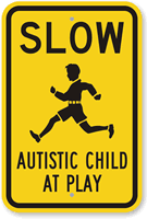 Slow Autistic Child At Play Sign