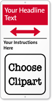 Personalized Add Headline Instructions & Clipart Sign