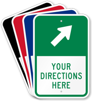 Custom Parking Lot Directions Sign Ahead Right Arrow