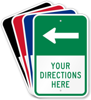 Customizable Parking Lot Directions Sign Left Arrow