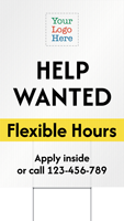 Custom Vertical Help Wanted Add Logo & Number Yard Sign