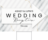 Custom Wedding Reception This Way Yard Sign Add Names