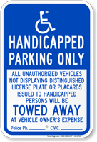 Handicapped Parking Only