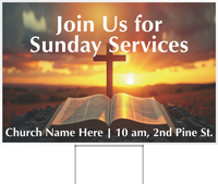 Join Us for Sunday Services Add Text Yard Religious Sign