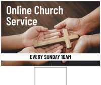 Online Church Service Add Your Text Yard Religious Sign