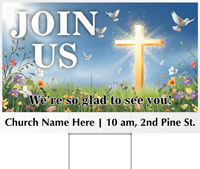 We Are So Glad To See You Add Text Yard Religious Sign
