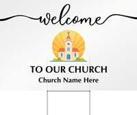 Welcome To Our Church Add Name Logo Yard Religious Sign