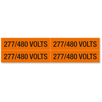277/480 Volts Marker Labels Medium (1 1/8in. x 4 1/2in.)