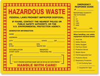 Hazardous Waste Handle with Care Label PPE