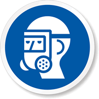 ISO M017   Wear a Respirator Symbol Label