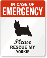 In Case Of Emergency Please My Yorkie Label
