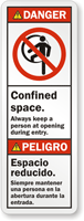 Bilingual Danger/Peligro Confined Space Label