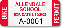 Custom School Bike Permit Decals with Expiry Date